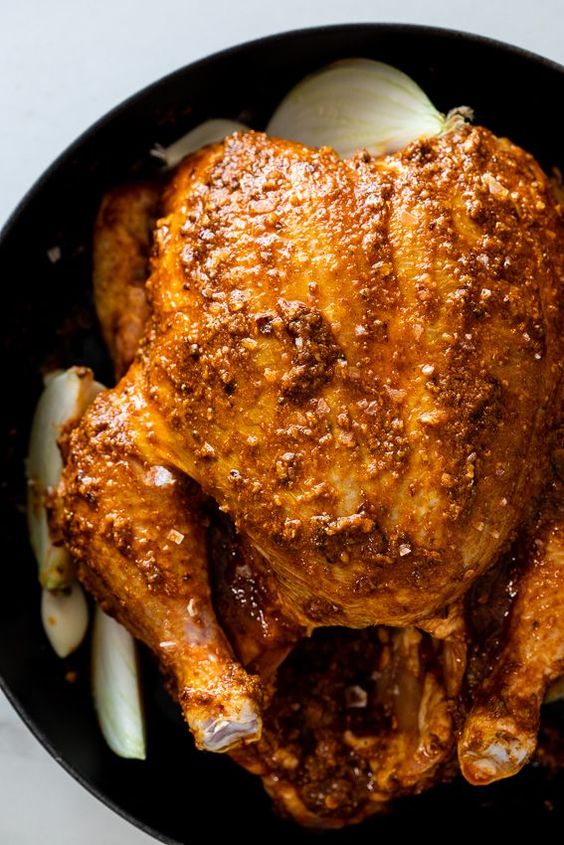 Rice Stuffed Roast Masala Chicken